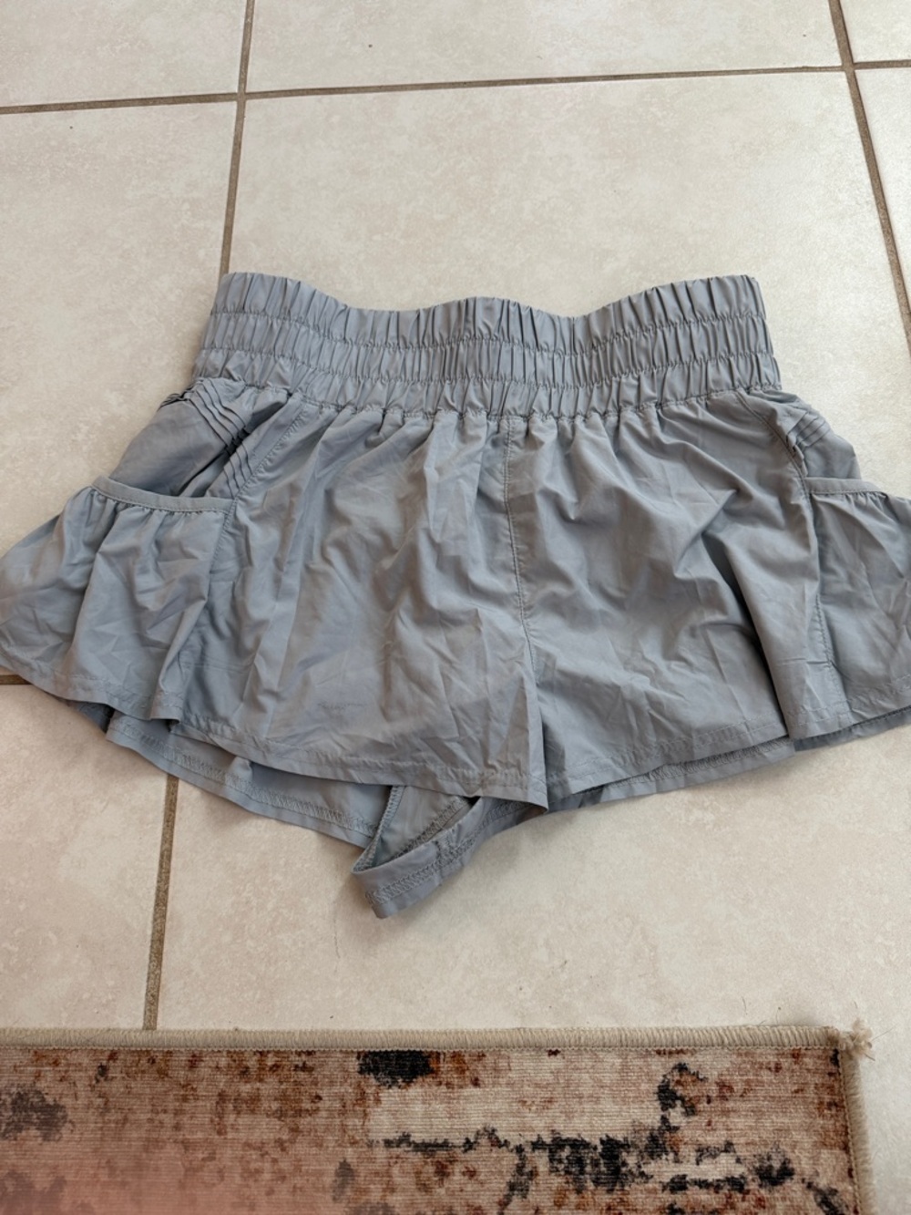 FP Movement by Free People Light Gray Athletic Ruffle Skort Shorts